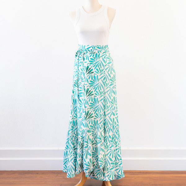 Petals 3-Way Wrap Skirt - Turquoise