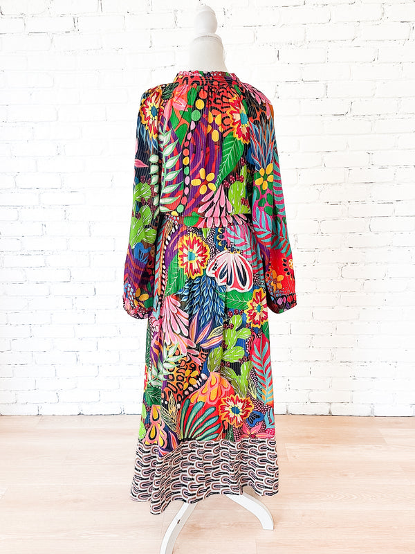 Fiesta Floral Side-Tie Ruffle Dress