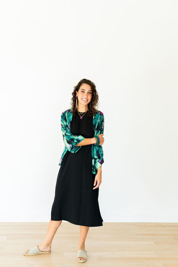 Midnight Magenta Short Kimono