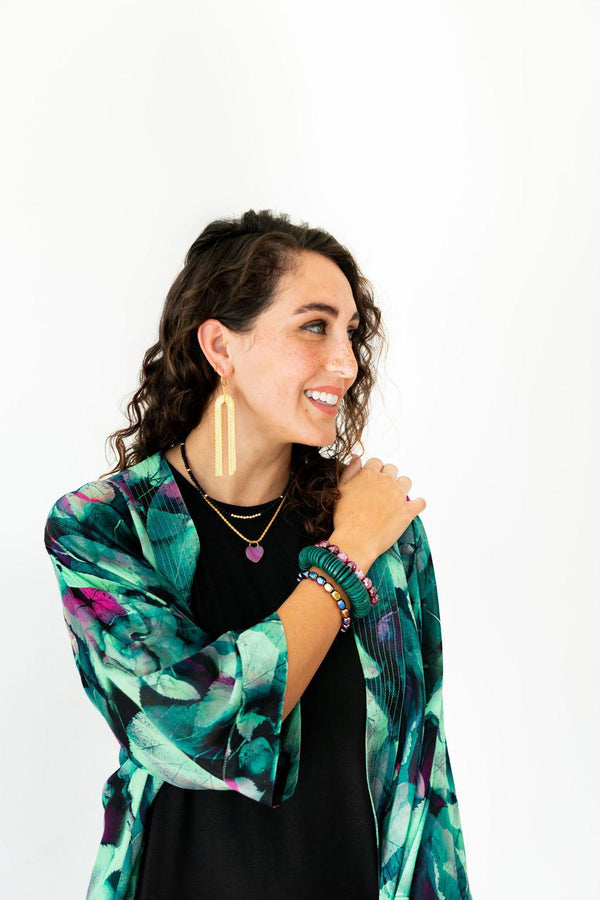 Midnight Magenta Short Kimono