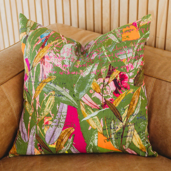 Featherington- Green Linen Euro Pillow