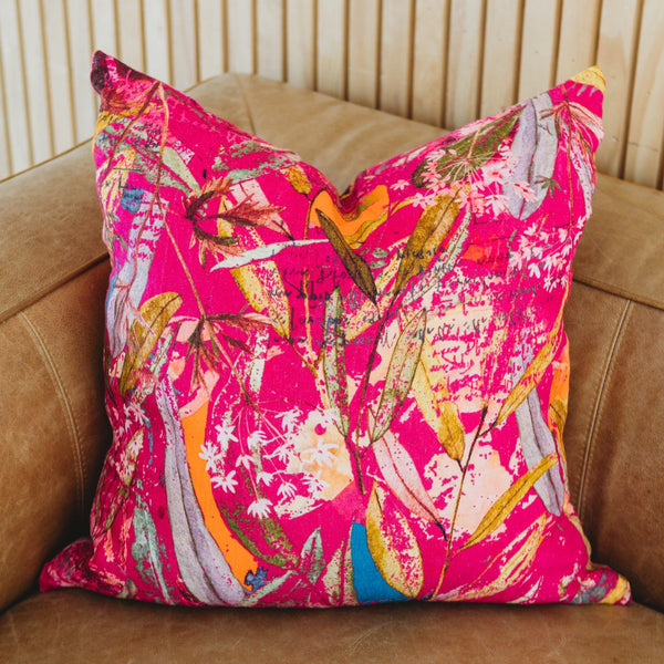 Featherington- Pink Linen Euro Pillow