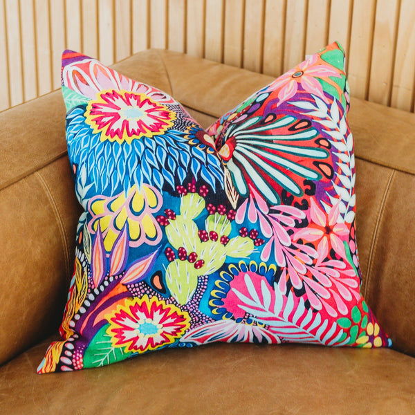 Fiesta Floral Linen Euro Pillow