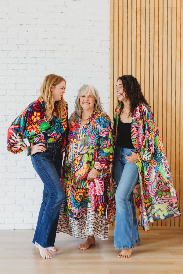Fiesta Floral Short Kimono