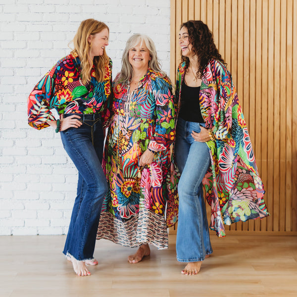 Fiesta Floral Long Kimono
