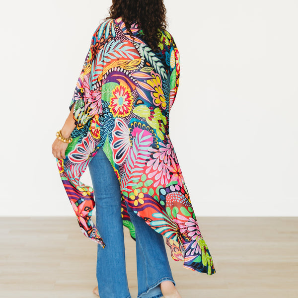 Fiesta Floral Long Kimono