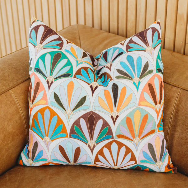 Fresco Fans Linen Euro Pillow