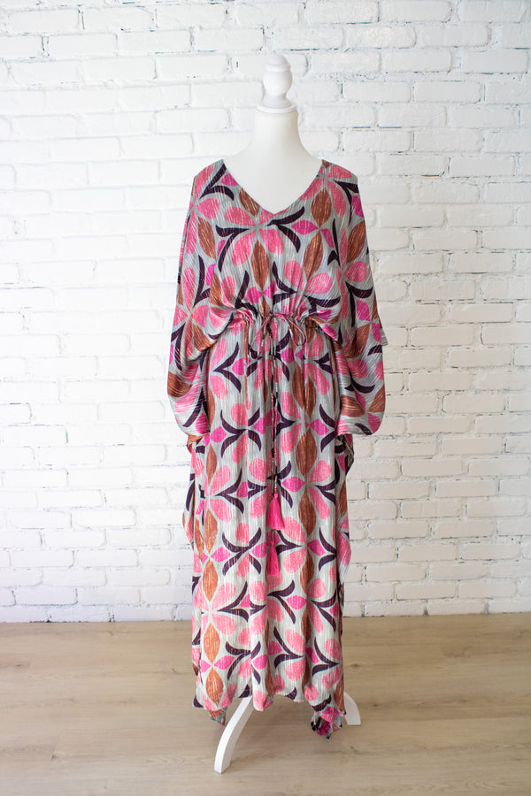 Blossom Ikat Tie Kaftan