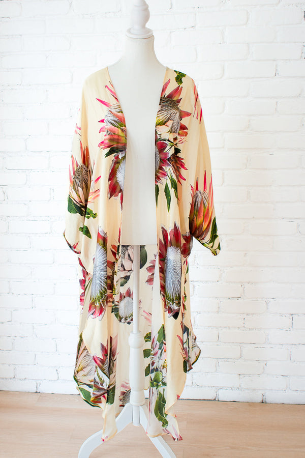 Protea Long Kimono - Large Print