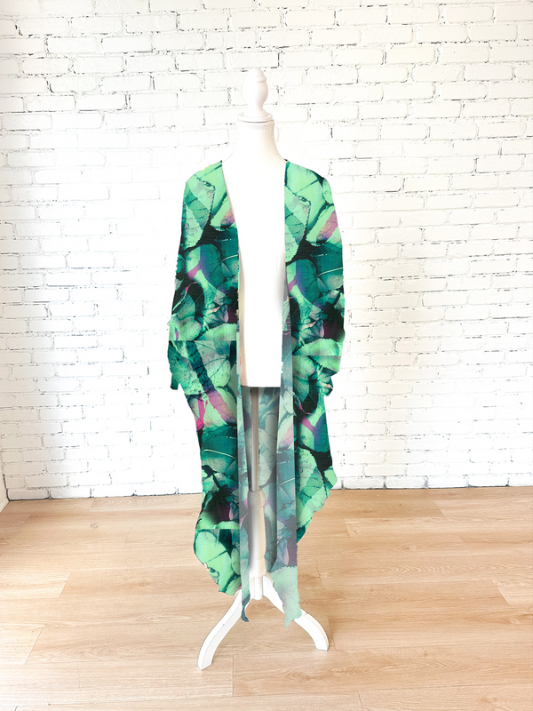 Midnight Magenta Long Kimono