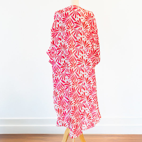 Petals Pink Long Kimono