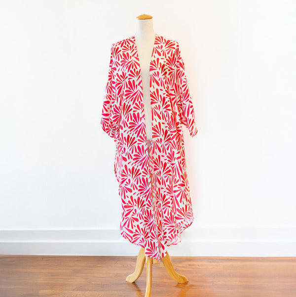 Petals Pink Long Kimono