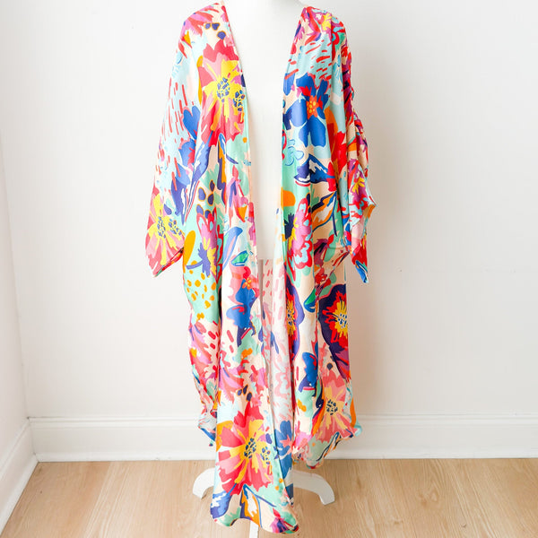 Island Floral Long Kimono