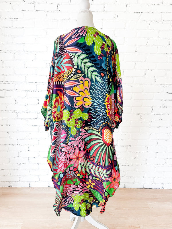Fiesta Floral Long Kimono