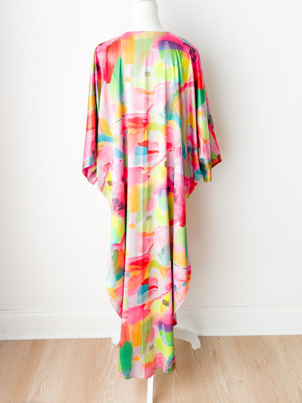 Flamingo Abstract Long Kimono