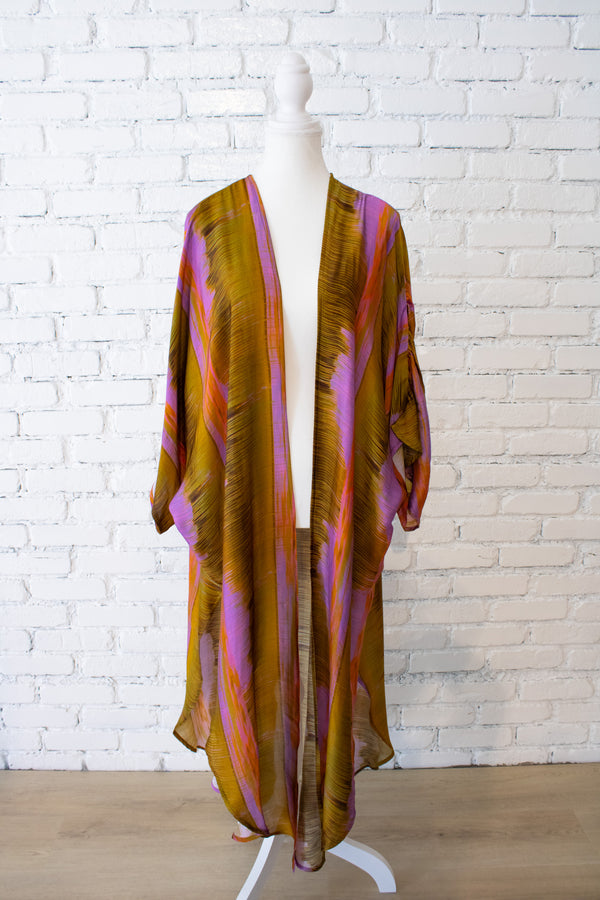 Wild Orchid Long Kimono