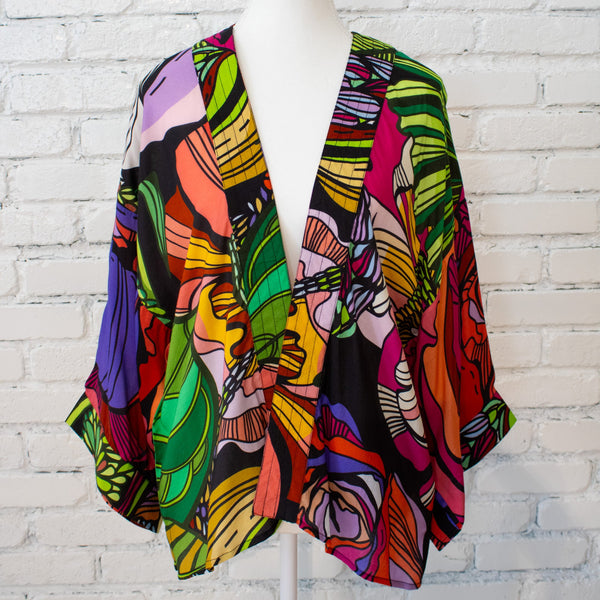 Gothic Floral Short Kimono