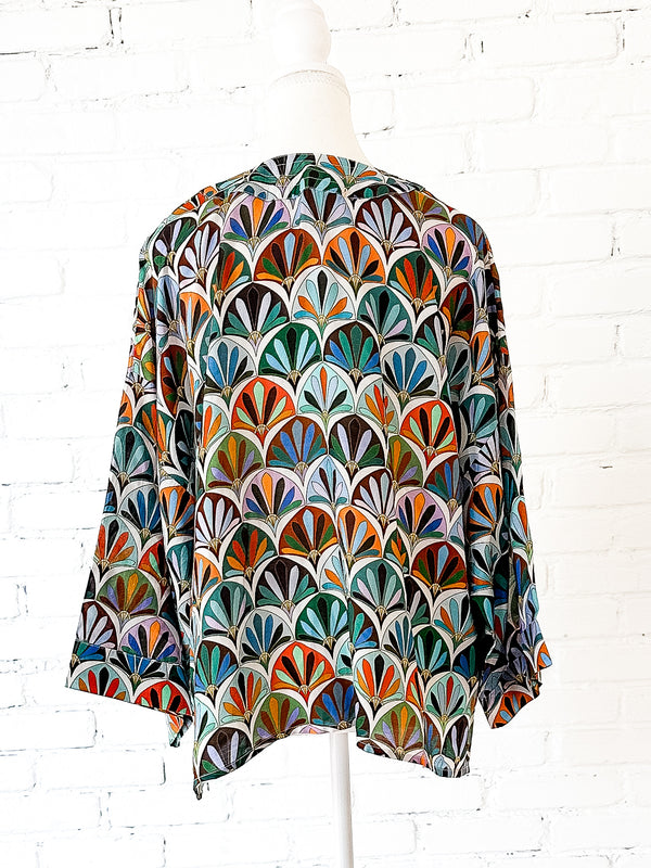 Fresco Fans Short Kimono