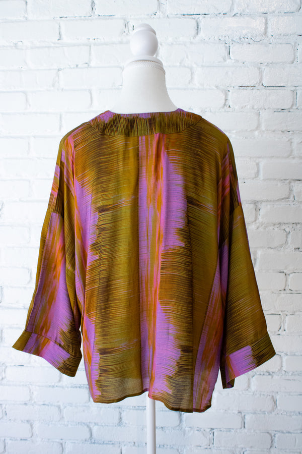 Wild Orchid Short Kimono