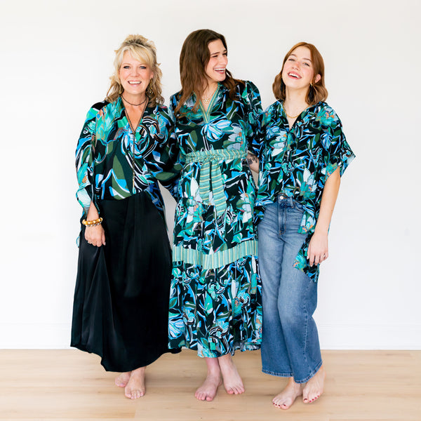 Painted Protea - Ocean Drop Waist Dress