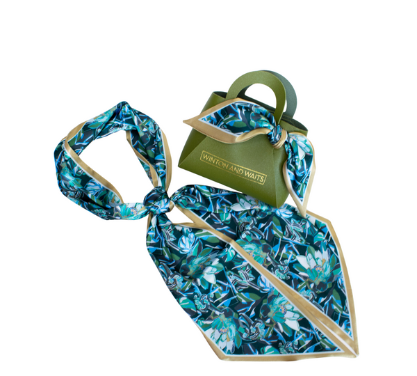 Painted Protea Accessory Scarf - Ocean