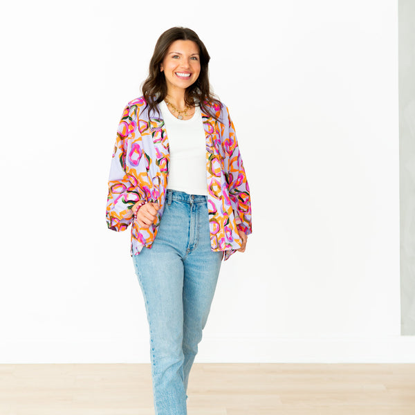 Lavender Fields Short Kimono