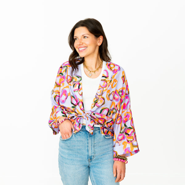 Lavender Fields Short Kimono