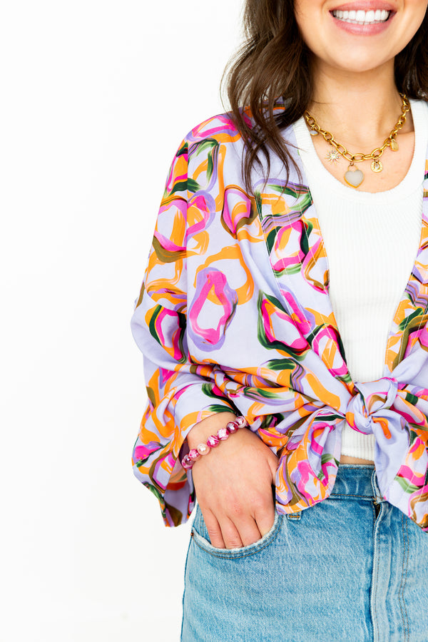 Lavender Fields Short Kimono