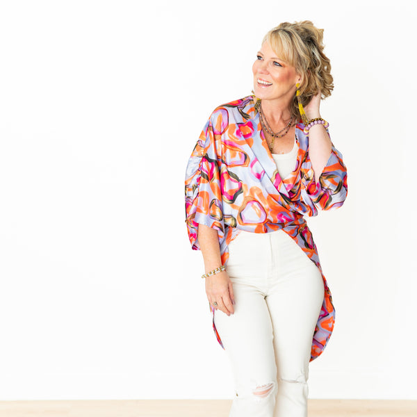 Lavender Fields Long Kimono