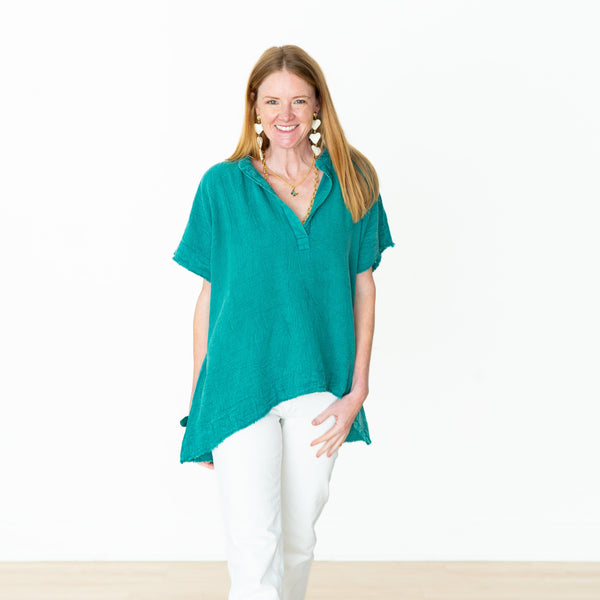 Teal Stonewashed Tunic
