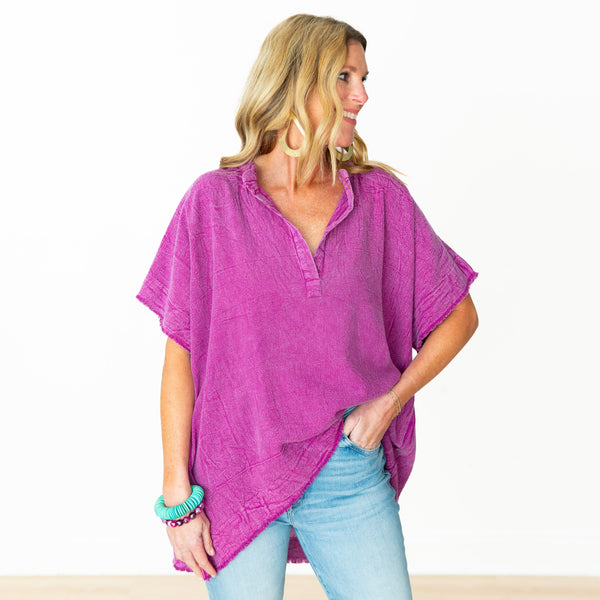 Berry Stonewashed Tunic