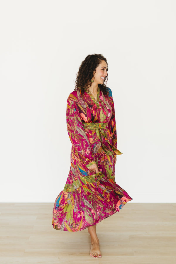 Featherington- Pink Drop Waist Dress