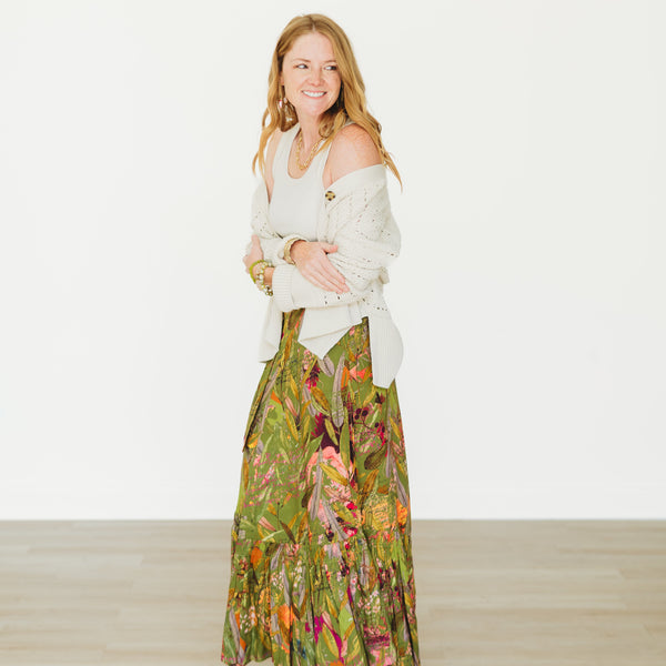 Featherington- Green 3-Way Wrap Skirt