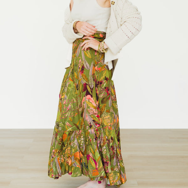 Featherington- Green 3-Way Wrap Skirt