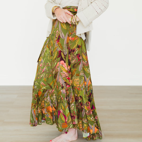 Featherington- Green 3-Way Wrap Skirt
