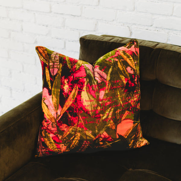 Featherington- Green Silk Velvet Pillow