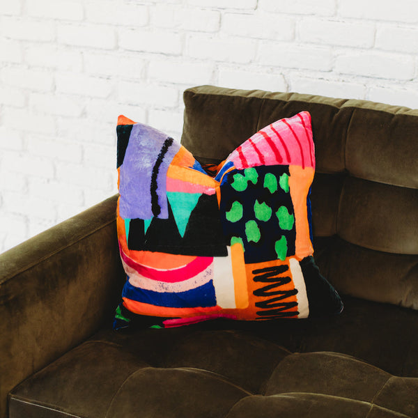 Over the Rainbow Silk Velvet Pillow