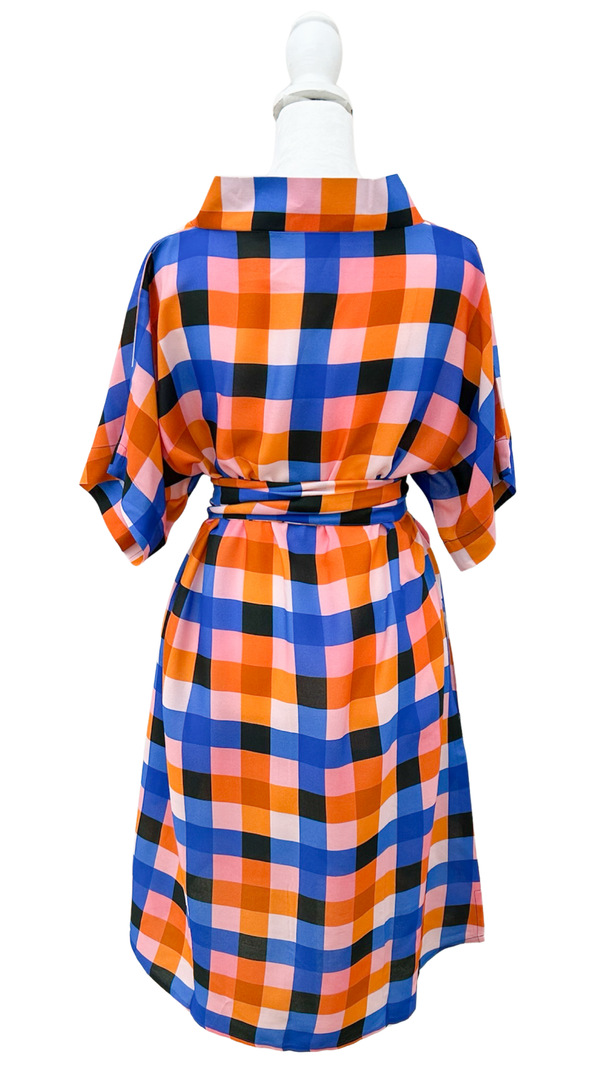 Colonial Madras Short V-Neck Dress