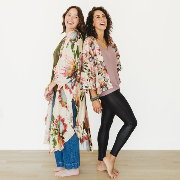 Protea Long Kimono - Large Print