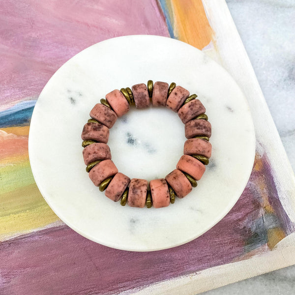 Speckled Clay Bracelet - Peony