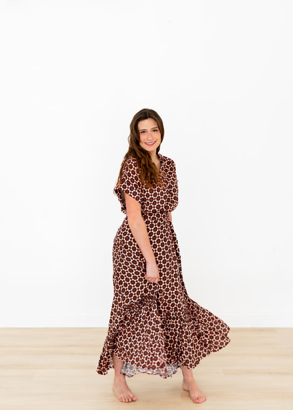 Pinwheel Cap Sleeve Hi-Lo Top