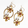 Stacked Floral Earring - Magenta