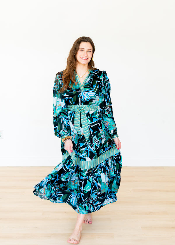 Painted Protea - Ocean Drop Waist Dress