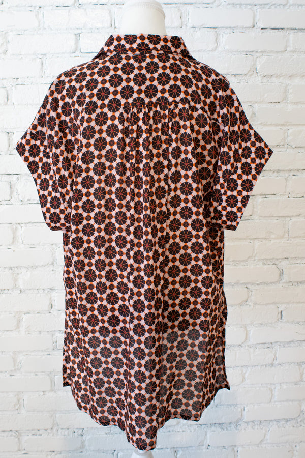 Pinwheel Cap Sleeve Hi-Lo Top