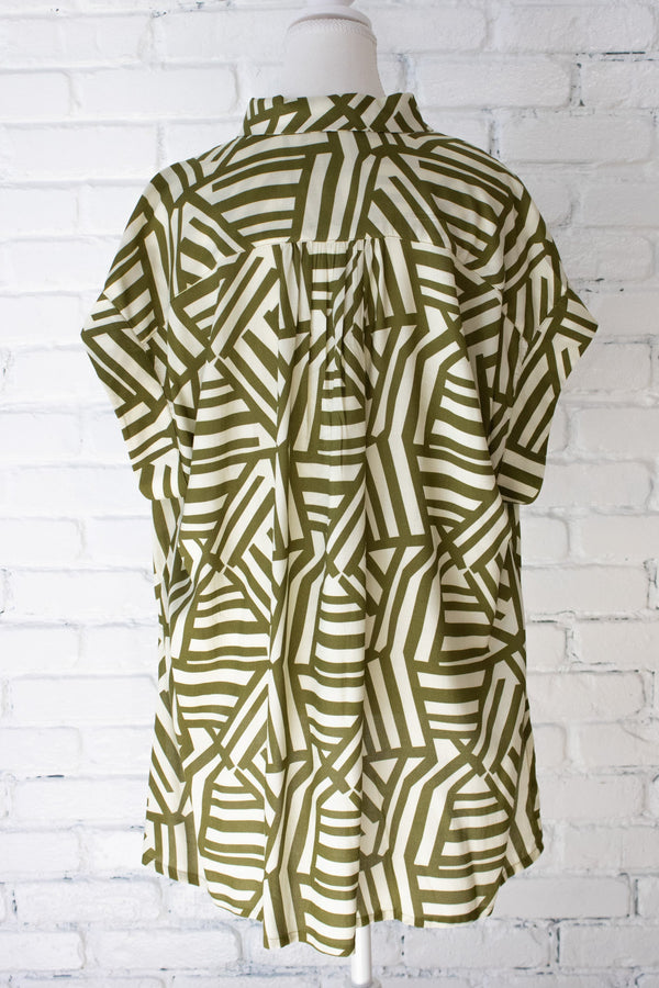 Geometro Cap Sleeve Hi-Lo Top