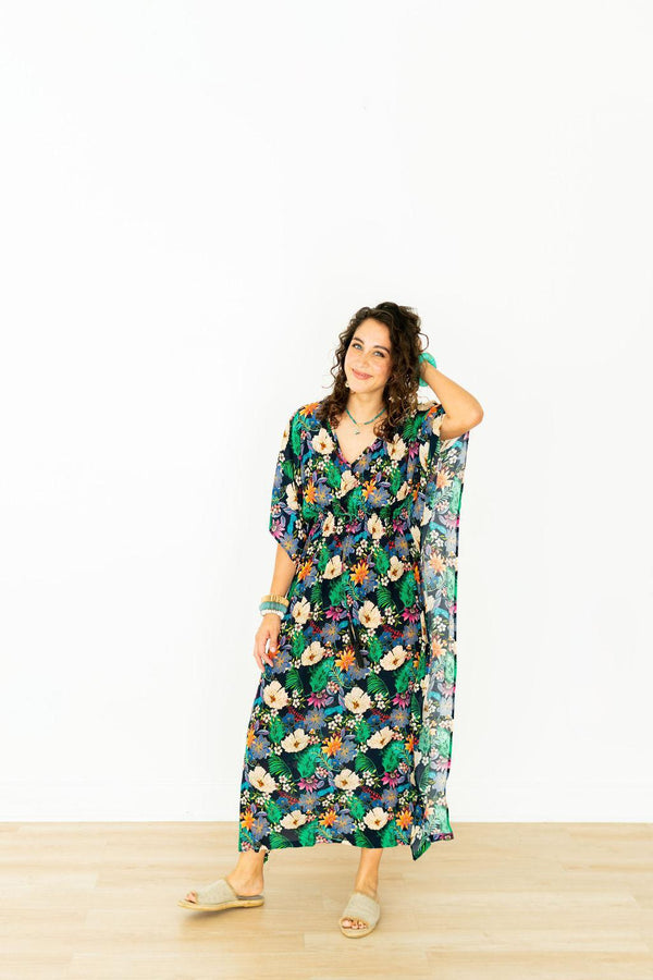 Camellia Elastic Waist Kaftan