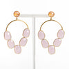 Gem Chandelier Earring- Rose Quartz