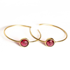 Single Stone Hoop- Magenta