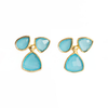 Gemstone Stud Earring- Aqua