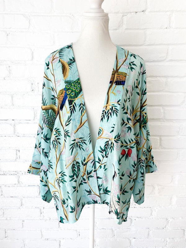 Peacock Paradise Short Kimono